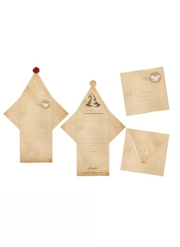 8 Invitations Avec Enveloppes Apprenti Sorcier 29 X 20 Cm