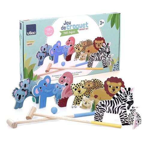 Jeu pour enfant Croquet en bois Animaux petit safari - Vilac