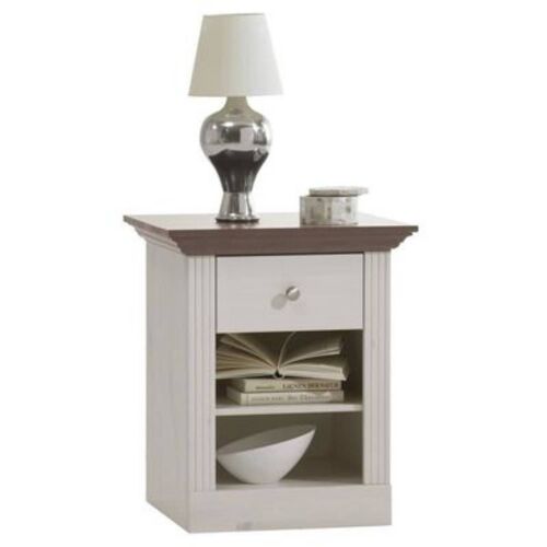 Chevet En Pin Massif Coloris Blanc, Il Apportera Une Touche De Déco à Votre Intérieur. Dimensions : 62.1 X 56.2 X 46.5 Cm. Matière : Pin Massif. Coloris : Blanc Marque Pegane Dans Leur Carton