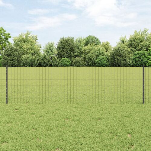 Vidaxl Clôture Euro Set De 2 Gris Fer Grand Durable Clôture