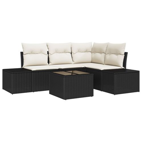 Vidaxl Ensemble De 4 Pièces De Canapés De Jardin Avec Coussins Brun Poly Rattan