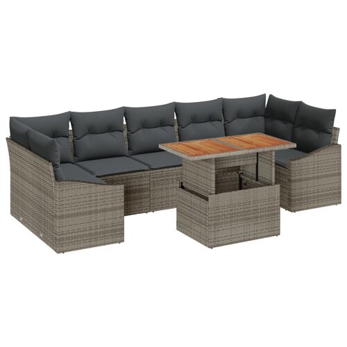 Vidaxl Set De Canapé De Jardin De 8 Pièces Avec Coussins Gris