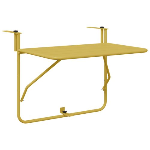 Vidaxl Table De Balcon Suspendue Pliable - Or, 60x40 Cm, Acier