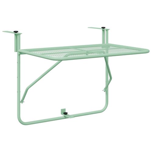 Vidaxl Table Suspendue De Balcon - Vert Menthe, 60x40 Cm, Acier