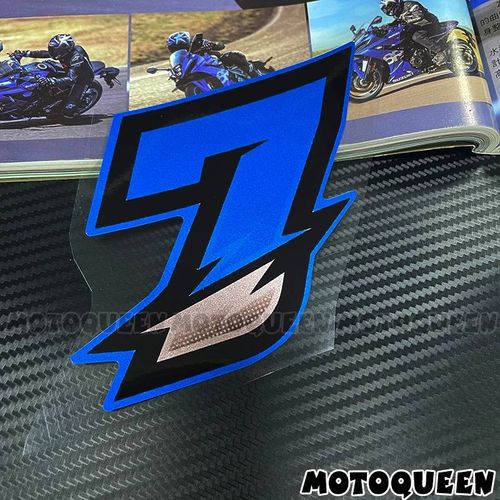 Autocollants De Course De Moto Arabes, Autocollants Numériques 123456789, Couvercle Latéral De Réservoir De Carburant, Carénage De Casque, Pour Motocross, Voiture, Diy Bricolage-Height 10cm-7 Bleu