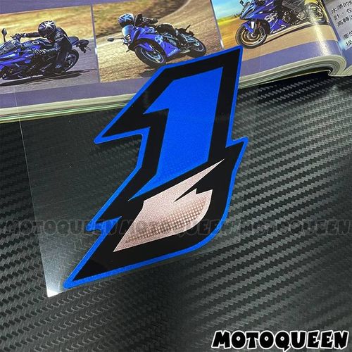 Autocollants De Course De Moto Arabes, Autocollants Numériques 123456789, Couvercle Latéral De Réservoir De Carburant, Carénage De Casque, Pour Motocross, Voiture, Diy Bricolage-Height 10cm-1 Bleu