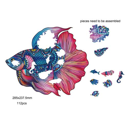 Eureka 2D RainboWooden Puzzle - Poisson combattant