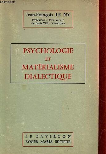 Psychologie Et Matérialisme Dialectique.