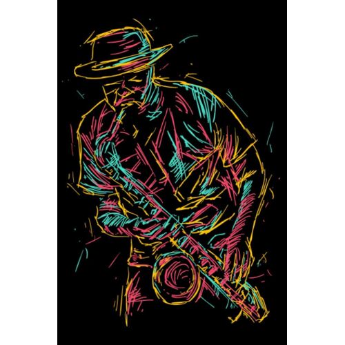 Geschenkidee Fuer Saxophonspieler Saxophon Abstrakte Kunst: Din A5 Liniert 120 Seiten / 60 Blaetter Notizbuch Notizheft Notiz-Block Jazz Musik Motive Saxophon Spieler Geschenk