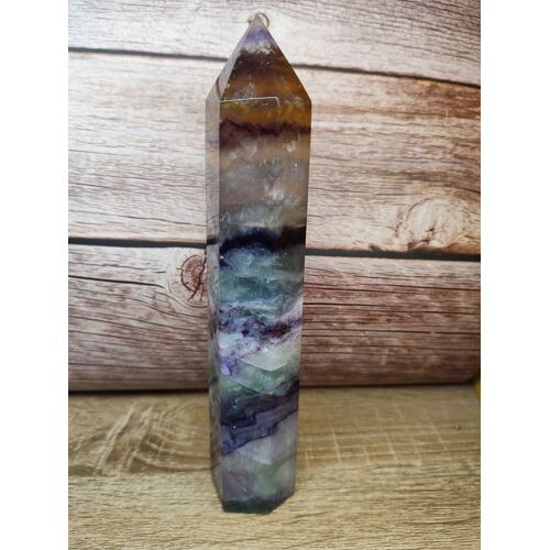 Prisme En Fluorite Multicolore À Bandes De Chine