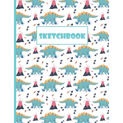 Sketchbook: A Cute Dinosaur Sketchbook For Girls And Boys, Blank Paper For Drawing, Writing, Painting, Sketching, Or Doodling. 120 Pages, 8.5x11 Inches