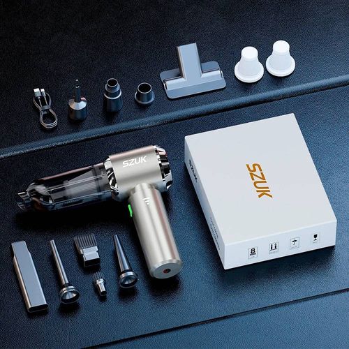 Szuk C012 985000pa Aspirateur De Voiture Poitable Handheid Wielees Machianr Mini Vacrum Clears String Suctron Pince De Nettoyage De Voiture-Max Argent 2hapa