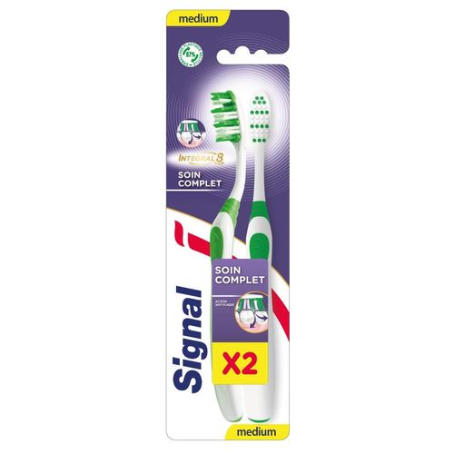 Pack De 3 - Signal Integral 8 Brosse À Dents Soin Complet Medium X2 