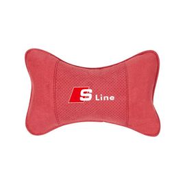 Appui-Tête En Daim Pour Voiture, Oreiller Cervical Respirant En Mousse À Mémoire De Forme, Pour Audi S Line S4 S6 S7 Sq5 Sq7 Tt Rs3 S5 B8 B9 B6 S1 Rs4 S3 Rs5 Rs6 Rs7-Rouge 