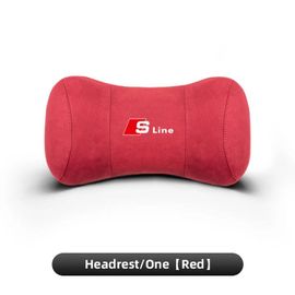 Appui-Tête En Daim Pour Voiture, Oreiller Cervical Respirant En Mousse À Mémoire De Forme, Pour Audi S Line S4 S6 S7 Sq5 Sq7 Tt Rs3 S5 B8 B9 B6 S1 Rs4 S3 Rs5 Rs6 Rs7-Fmp-Rouge 