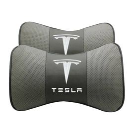 Oreiller Appui-Tête De Voiture, 2 Pièces, Coussin De Soutien Du Cou Respirant Pour Tesla Modèle S X Modèle 3 Y Roadster P100d Cybertruck-Gris 