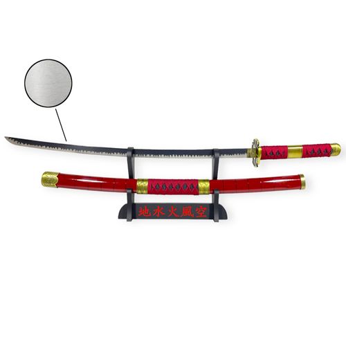 Katana One Piece - Zoro Sandai Kitetsu - Epée Lame Métal (Support Japonais Inclus)