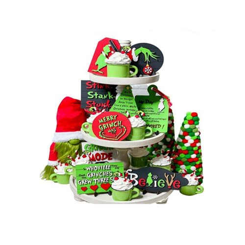 Ensemble de 9 décorations de Noël Grinch à étages