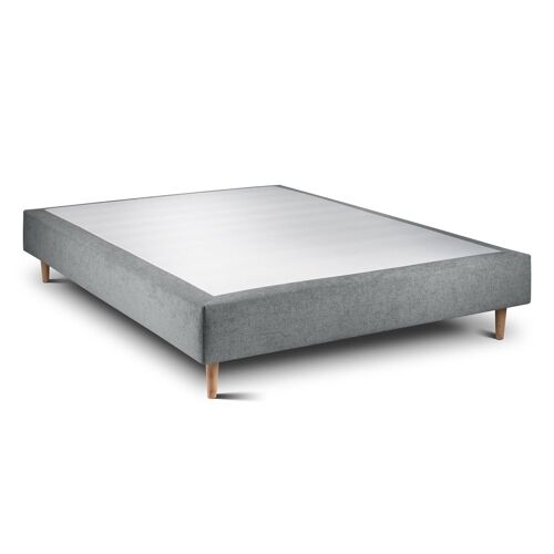 Sommier Tapissier Tissu Gris anthracite 160x200 H35cm
