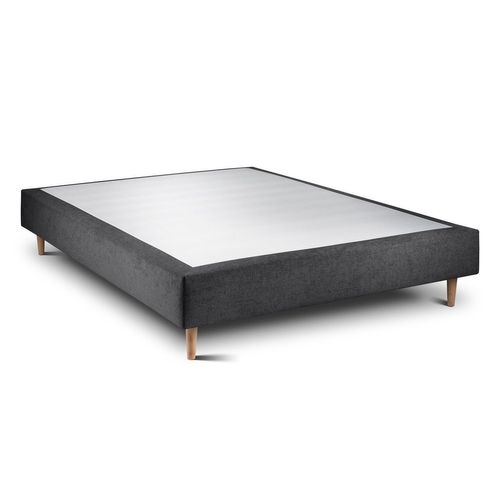 Sommier Tapissier Tissu Noir 160x200 H35cm