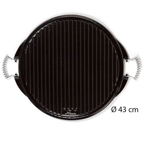 Plancha double face fonte émaillée ronde diamètre 43cm