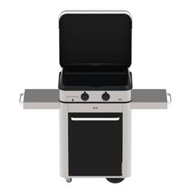 Combo Plancha gaz Enosign 65 Inox et Noir (Chariot et Capot)