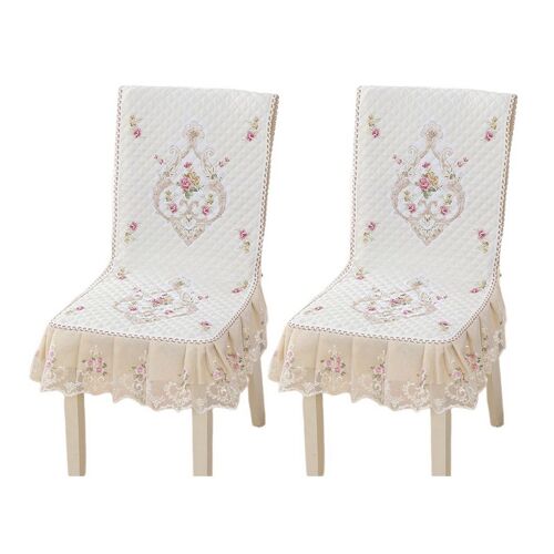 Housses de chaises de salle à manger extensibles et antidérapantes - Lot de 2, blanches