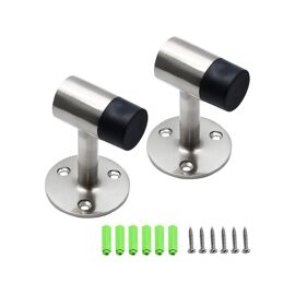 Butée de porte au sol en acier inoxydable de 75 mm avec embouts en caoutchouc