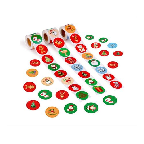 1000 étiquettes cadeaux de Noël autocollantes rondes