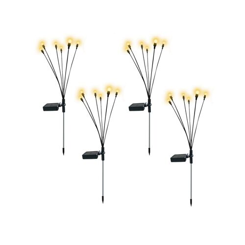 Lot De 4 Lampes Solaires À Effet Luciole Pour Jardin, Couleur Chaude, Décoration Extérieure