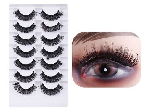 7 Paires De Faux Cils Recourbés Naturels En Forme De D, Style 1 