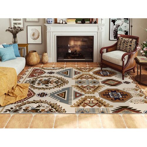 Tapis De Sol De Style Persan 120x80cm Pour Salon Et Chambre