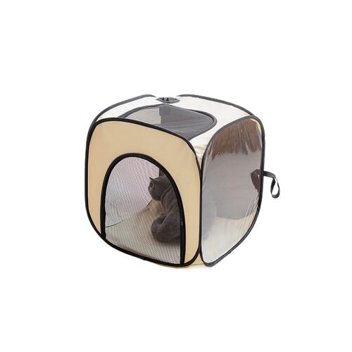 Boîte De Séchage Transparente Pour Animaux De Compagnie 50x50x50cm Avec Fenêtre Transparente Et Design Pliable