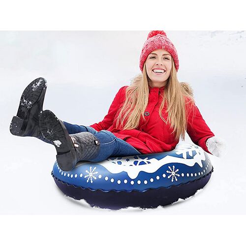 Bouée Gonflable Pour 1 Personne - Motif Flocon De Neige Bleu Foncé