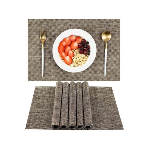 Ensemble De 6 Sets De Table Imperméables En Pvc Tissé