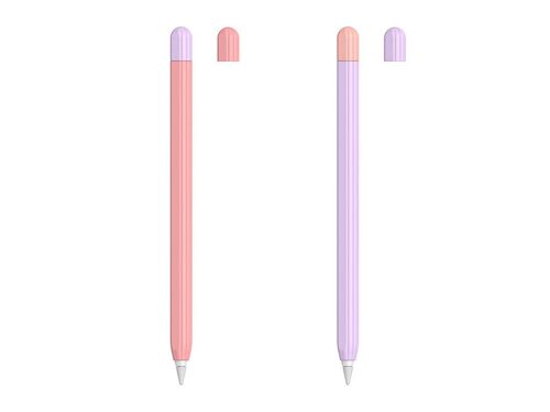 Étui de protection en silicone rose et violet pour Apple Pencil 2e génération