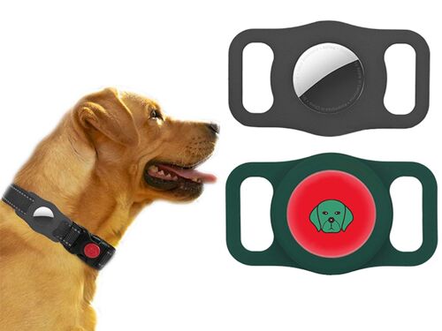 Étui de protection personnalisable pour traceur Airtag - Noir et vert
