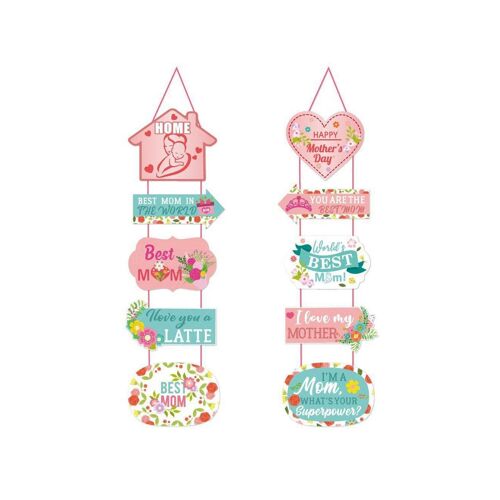 Kit de décoration de porte pour la fête des mères avec rubans et pastilles adhésives