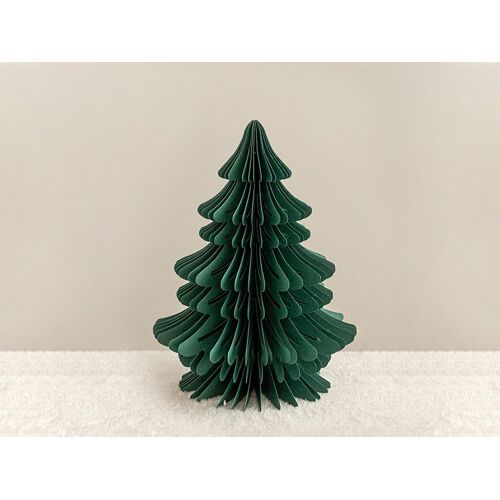 Décoration de table en forme de sapin de Noël en papier alvéolé vert de 20 cm
