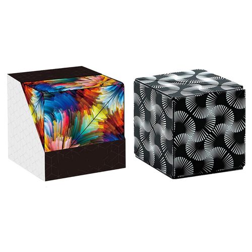 Cube magique 3D, Puzzle, boîte à changement de forme, jouet magnétique, 2 pièces