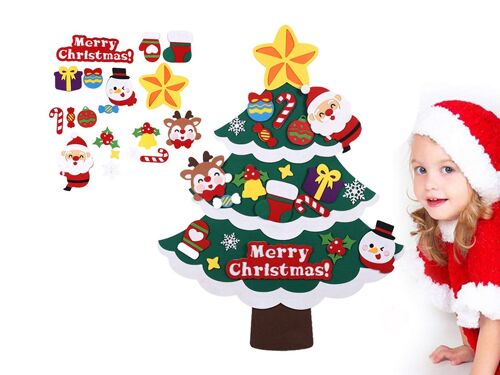 Kit De Sapin De Noël En Feutrine À Monter Soi-Même Avec Décorations Amovibles - Lot De 2