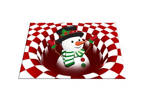Tapis de sol de Noël à effet vortex 3D, 50 x 80 cm, en polyester