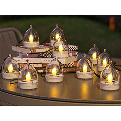 Lot de 6 bougies solaires pour la décoration de jardin et d'extérieur