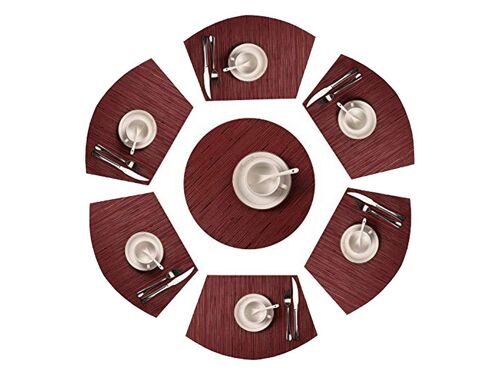 Set De 6 Sets De Table Rouges, Ronds Et Triangulaires