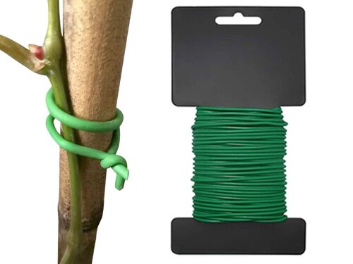 Attache torsadée verte de 10 m pour plantes, câbles et supports de jardin