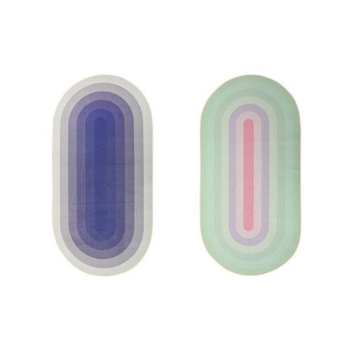 Tapis De Sol Ovales Aux Couleurs De L'arc-En-Ciel - Lot De 2 Tapis D'intérieur