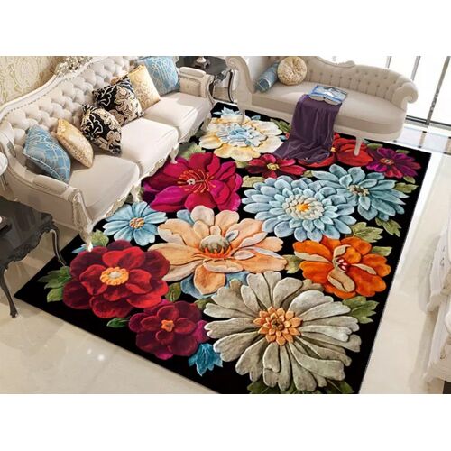 Tapis En Polyester 100 X 160 Cm Pour Salon, Chambre Et Entrée