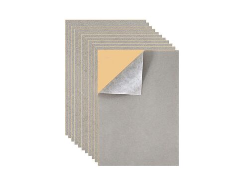 Feuilles De Feutrine Grises Autocollantes - Lot De 10