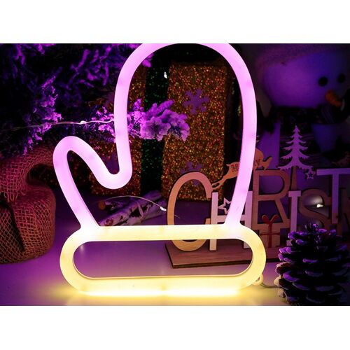 Gants de Noël Enseigne lumineuse LED néon Veilleuse Décoration intérieure