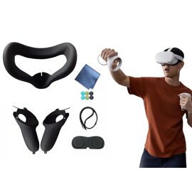 Kit d'accessoires VR pour Oculus Quest 2 : protection pour l'écran, protections pour les poignées, protection pour l'objectif